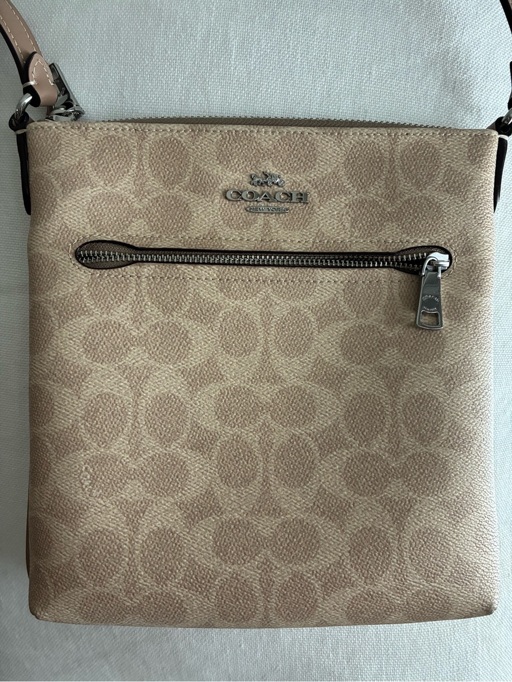 Coach Beige Signature Pebble Crossbody
